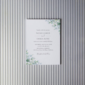 Invitation Elegant Eucalyptus Greenery Wedding 