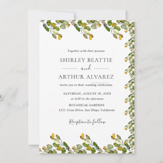 Invitation Elegant Eucalyptus Greenery Wedding