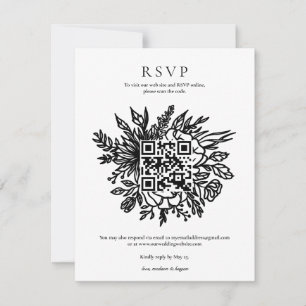 Invitation Elégant Eucalyptus Mariage QR Code RSVP I