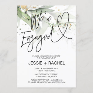 Invitation Elégant Eucalyptus Nous sommes engagés dans la par