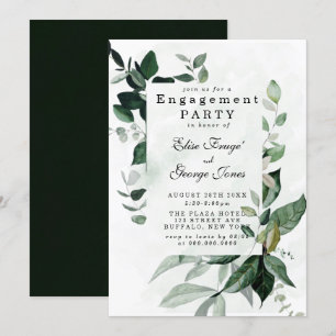 Invitation Elégant Eucalyptus Parti d'engagement