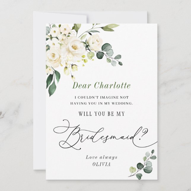 Invitation Elégant Eucalyptus Serez-Vous Ma Femme D'Accueil (Devant)