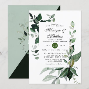 Invitation Elégant Eucalyptus Verdure Airy Rustic Mariage