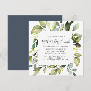 Invitation Elégant Eucalyptus & Verdure Fête des Mères Brunch