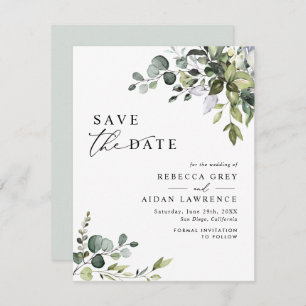 Invitation Elégant Eucalyptus Verdure Mariage Enregistrer la 