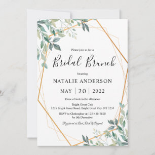 Invitation Elégant Eucalyptus Vert Gold Bridal Brunch
