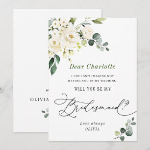 Invitation Elegant Eucalyptus Veux-Tu Être Ma Demoiselle d'Ho