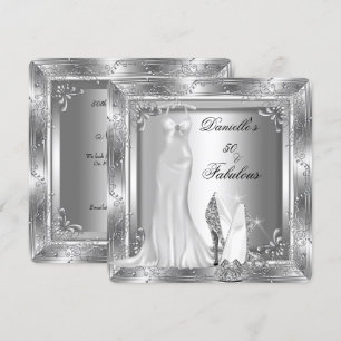 Invitation Elégant Fabuleux 50 Argent Look High Heel Chaussur