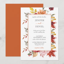 Elegant Fall Leaves Autumn Wedding 