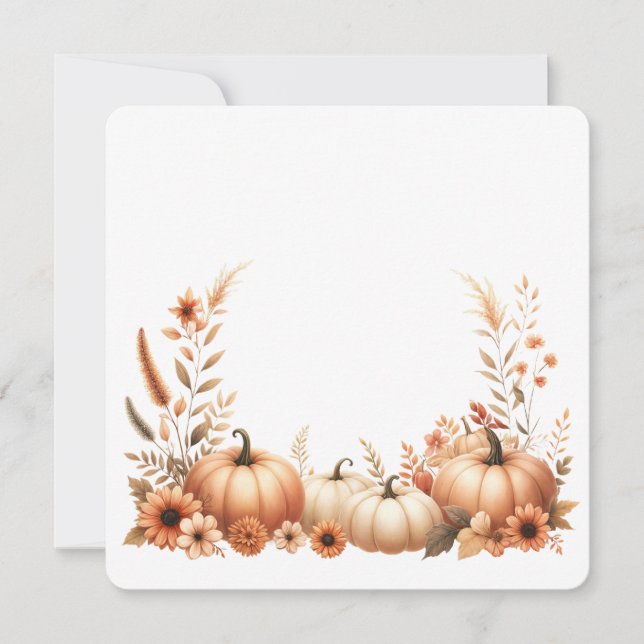 Invitation Elegant fall watercolor illustration (Devant)