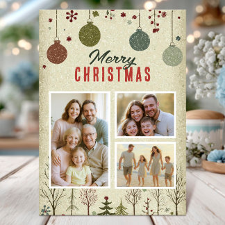 Invitation Elegant Family Christmas Photo Card