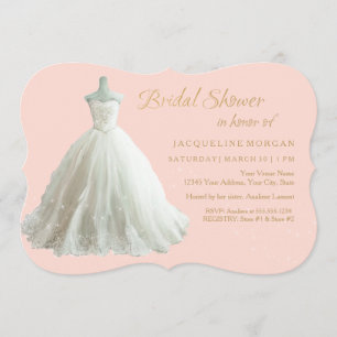 Invitation Élégant Fête des mariées de mariage Gown Invitatio