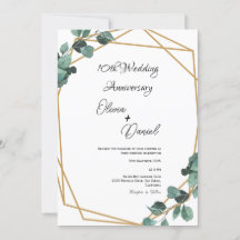 Élégant Feuille Émeraude Mariage Anniversaire 