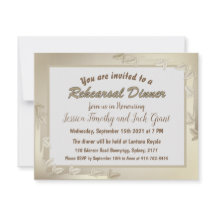 Élégant Feuille en Mariage or Dîner de répétition