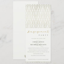 ÉLÉGANT FIANÇAILLES ARGENT BLANC ART DÉCO MODERNE