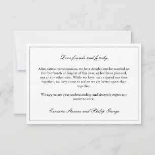 Invitation Élégant Fiançailles cassé simple annulé Mariage