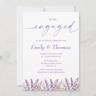 Invitation élégant fiançailles mariage fleur sauvage