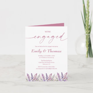 Invitation élégant fiançailles mariage fleur sauvage