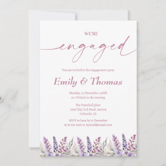 Invitation élégant fiançailles mariage fleur sauvage