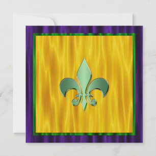 Invitation Élégant Fleur De Lis Mardi Gras Mariage
