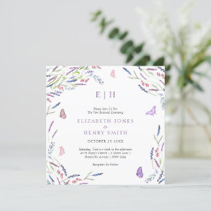 Invitation Elégant Fleur sauvage Aquarelle Wreath Vow Renouve