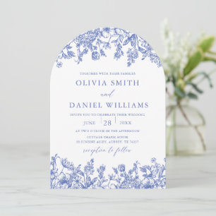Invitation Élégant Fleur sauvage bleu  Arch Mariage
