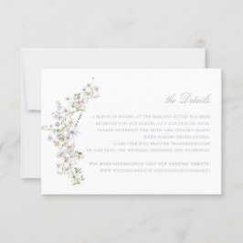 Invitation Élégant Fleur sauvage Blush Détails du Mariage Ins