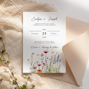 Invitation Elégant Fleur sauvage Boho Chic Floral Garden Mari