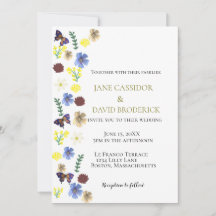 Élégant Fleur sauvage Boho Mariage blanc