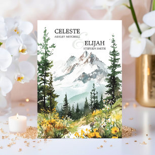 Invitation Élégant Fleur sauvage de montagne rustique MARIAGE