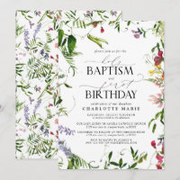 Élégant Fleur sauvage d'été Baptême 1er anniversai