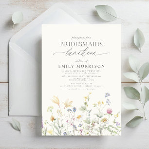 Invitation Élégant Fleur sauvage du déjeuner nuptial
