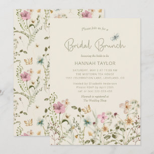 Invitation Élégant Fleur sauvage Floral Boho Bridal Brunch