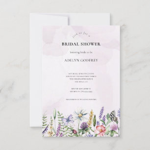 Invitation Elégant Fleur sauvage rose Rustic Boho Fête des ma