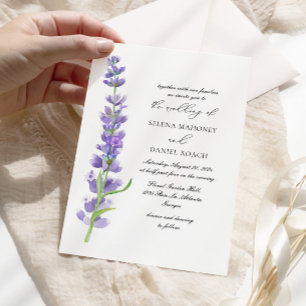 Invitation Élégant Fleurs Mariage Lavender