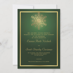 Invitation Élégant flocon de neige lors d'un mariage d'hiver 