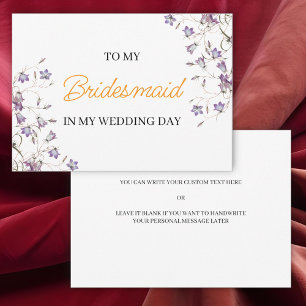 Invitation Élégant Floral à ma servante d'accueil le jour de 