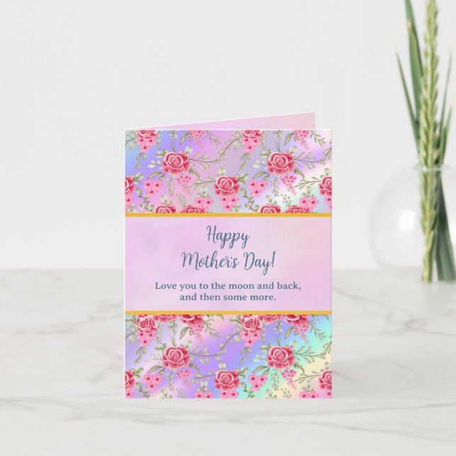 Invitation Élégant floral aquarelle pour une joyeuse fête des (Devant)