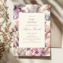 Elégant floral Blush moderne Baby shower bébé fill