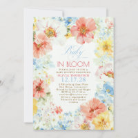 Élégant Floral Boho Bébé en Fleur Baby Shower