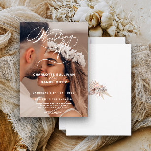 Invitation Élégant Floral Boho Le Mariage De Photo