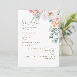 Invitation Élégant floral botanique rose saumon pour enterrem
