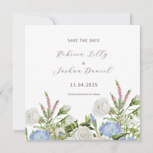 Invitation Élégant Floral Enregistrer La Date Chanson De Salo