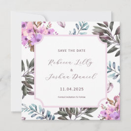 Invitation Élégant Floral Enregistrer La Date Chanson De Salo