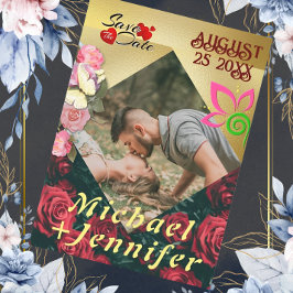 Invitation Élégant Floral Enregistrer la date Personnalisé Ph