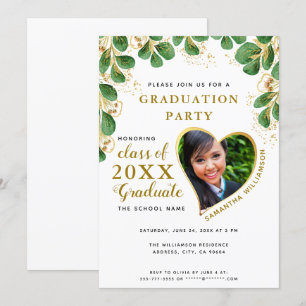Invitation Élégant Floral Greenery Classe de 2025 Graduation