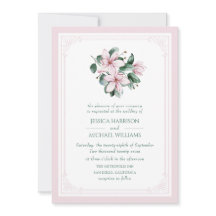Élégant Floral Magnolia rose Mariage formel