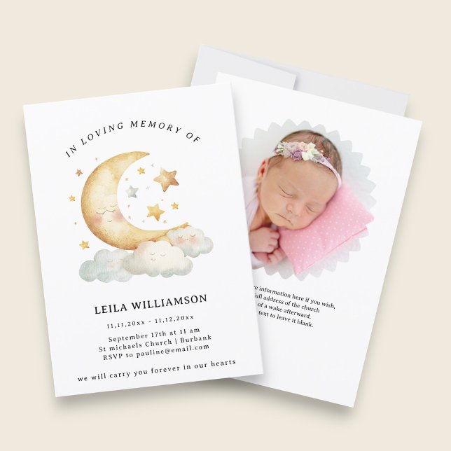 Invitation Elegant Floral Memorial Announcement (Créateur téléchargé)