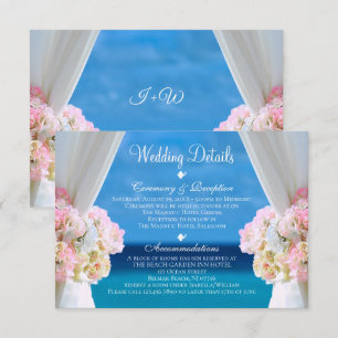 Invitation Elégant Floral Ocean Beach Détails de mariage