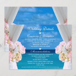 Invitation Elégant Floral Ocean Beach Mariage d'été Détails